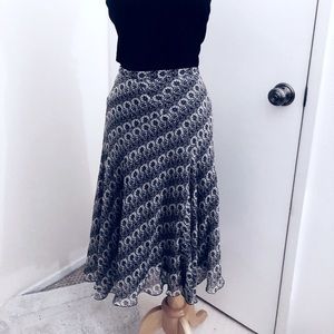SOLD: Max Studio NWT Black and Beige Silk Skirt
